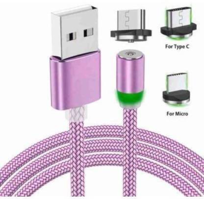 GUGGU Magnetic Charging Cable 1 m ZVI_657O_ Magnetic Cable|Magnetic USB Charging Cable, Multi 3-In-1 Cable Charger with LED for Android, All Type C Mobiles and IOS Mobiles Fast Charging Cable ||Compatible with All Smartphones