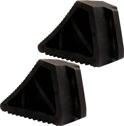 Ladwa Rubber Wheel Chock Wheel Stopper Movable Heavy Duty Solid Rubber for Prevents Vehicles from Rolling During Maintenance or Storage (Pack of 2) Wheel Chock