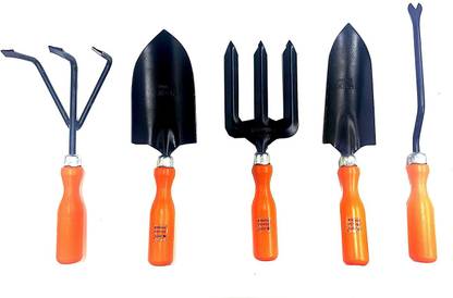 Jon Bhandari Tools 5pc Gardening/Agriculture Tools Set for All Purpose Garden & Agriculture Use with Cultivator, Trowel, Fork & Hand Weeder (Gardening Tools Set) Garden Tool Kit