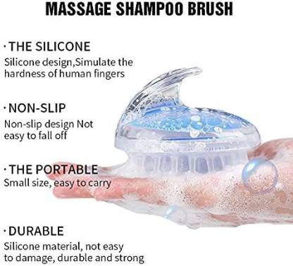 FOBIXEN Scalp Massager Shampoo Brush Head Massage Soft Silicone Bristles Care and Remove Dandruff Growth Deep Cleaning Brush