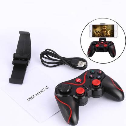 FOX BLUETOOTH GAME CONTROLLER FOR ANDROID WIRELESS X3 MOBILE GAMEPAD CONTROLLER WITH BRACKET FOR MULTIPURPOSE SUPPORTING iOS/Android/Smart T.V./ PC PRO BLUETOOTH GAMEPAD COMPATIBLE SWITCH JOYSTICK BLACK 1PEICE  Joystick