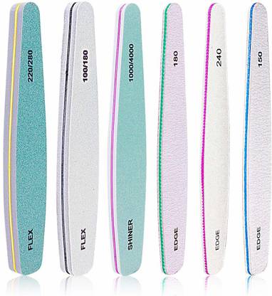 HASTHIP 6pcs Nail Files-Nail File Set for Manicure, Nail Buffer Files Block Coarse