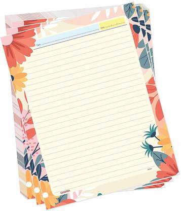 Sapna sales Flower Theme Designer Multicolor A4 Size Project Papers Pack of 50 Project Sheets Paper
