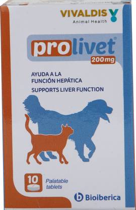 VIVALDIS Prolivet Tablets 200mg 10 Tabs Pet Health Supplements