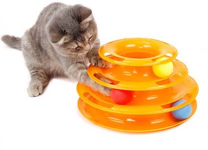 Regiis Cat Toy for Play and Enjoy, Balls Tower Toy Plastic Ball For Cat