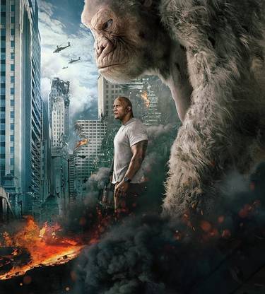 Dwayne Johnson Rampage White Gorilla Movie Matte Finish Poster Paper Print