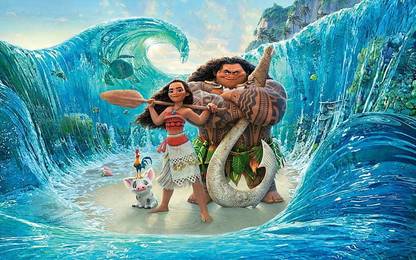 Disney Princesses Moana Vaiana Sea Cartoon Movie Matte Finish Poster Paper Print