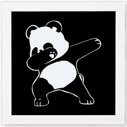 Swag Panda - Humour White Framed Wall Hanging Art Print for Office , Home, Reading Room Décor ( 8x8 ) Inch Paper Print