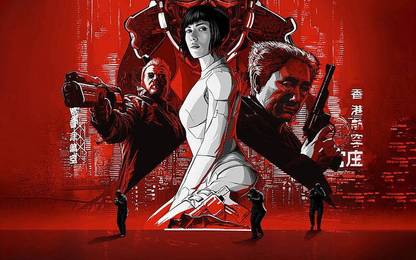 Ghost In The Shell Scarlett Johansson Kusanagi Motoko Batou Movie Matte Finish Poster Paper Print