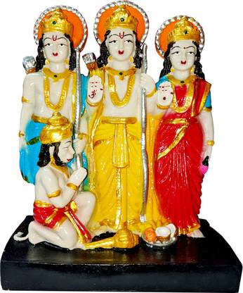Vaah IDOL Ram Darbar / Ram Sita Laxman & Hanuman Statue Decorative Showpiece  -  20 cm