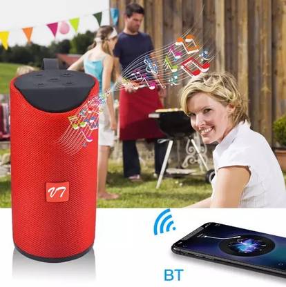 Veera tech Bluetooth Portable Stereo Speaker with Rich Bass | Loud Sound | Built-in Mic for All Smartphone Devi 5 W Bluetooth Speaker