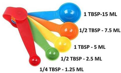 OneLife Premium Plastic Measurement Spoons | 5 Spoons with different measurements (15ml, 7.5ml, 5ml, 2.5ml ,1ml) Plastic Measuring Spoon