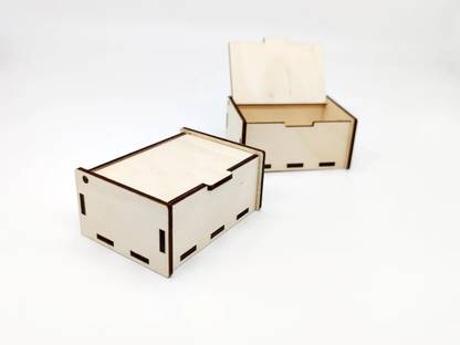 American-Elm Pack of 2 Rectangle Unfinished Birch plywood Box Natural DIY Craft Stash Boxes for Arts Hobbies and Home Storage Box