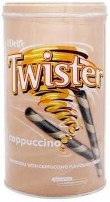 Delfi Twister Wafer Roll, Cappuccino Flavoured Cream Wafer Rolls