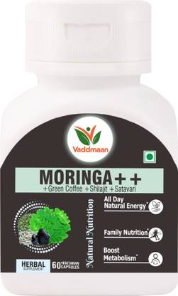 Vaddmaan Moringa ++ With Shilajit, Satavari, Green Coffee Bean Extract, For Natural Energy - 60 Veg Capsules