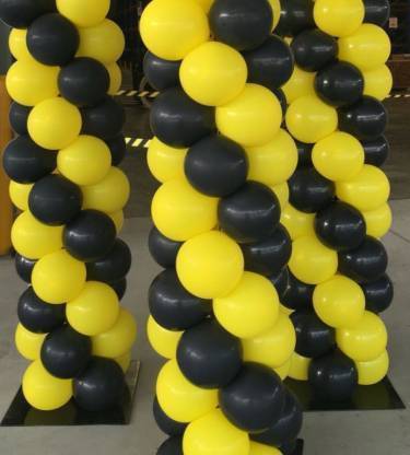 AKVISH Solid Combo Of Yellow and Black Balloons 50 Pcs for Party, Birthday, Celebration Balloon