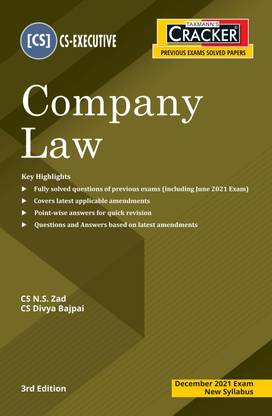 Taxmann's CRACKER for Company Law – The Most Updated & Amended Book on Past Exam Questions with Point-wise Answers for CS Executive | New Syllabus