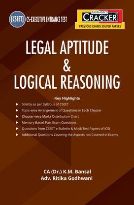 Taxmann's CRACKER for Legal Aptitude & Logical Reasoning – Covering Past Exam Topic-wise Questions & Answers with Hints & Explanation along with Trend Analysis | CS Executive Entrance Test (CSEET)