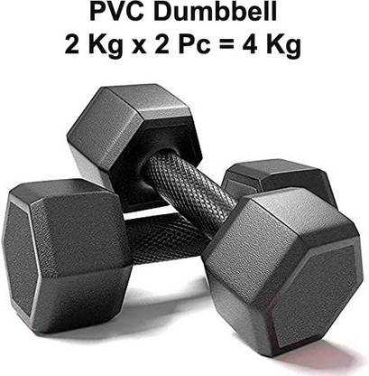 Sahib Trader Black Hex Dumbbells Set, Home Gym Fixed Weight Fixed Weight Dumbbell