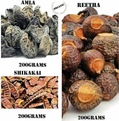 sign gold Reetha, Amla, Shikakai (Raw Herb) for shiny hair Natural Form Combo Pack (600 g)