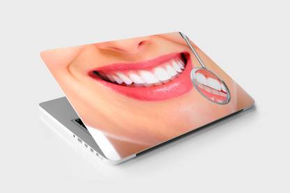 Make Unique Smile Dental White Teeth Sparkling Laptop skin sticker Fits upto 15.6 inch SKINLPA035 Premium Vinyl Laptop Decal 15.6
