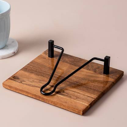 Nestroots Napkin Holder Tissue Box Wooden For Dining Table Kitchen Iron 8 X8 Inches Set Of 1 Rings In India Nestroots Napkin Holder Tissue Box, Tissue Box Holder For Dining Table