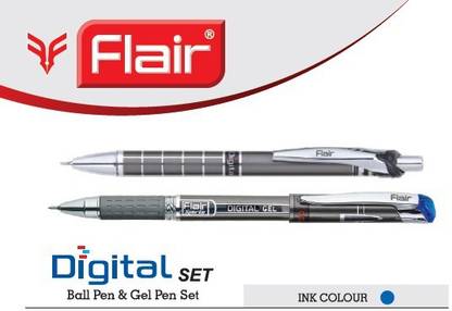 FLAIR digital set pack of 12 ball and gel pen blue Ball Pen