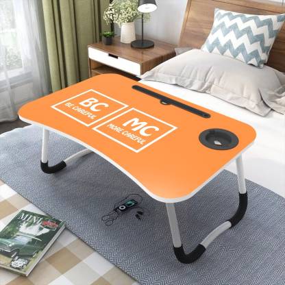 ComfyBean Be Careful - More Careful - Orange Wood Portable Laptop Table