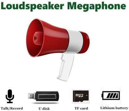 REALON Megaphone Bullhorn Siren, Powerful and Lightweight Loud Megaphone Speaker with Built In Mic Indoor, Outdoor PA System