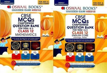 CBSE MCQs CHAPTERWISE QUESTION BANK FOR TERM 1 & 2 MATHEMATICS + ENGLISH CORE CLASS 12