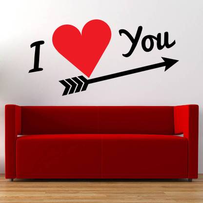 Decoration Designs 40 cm I love you design text Wall Stickers for Living Room Leaves Falling Sofa TV Background Better Life Quote Self Adhesive Sticker