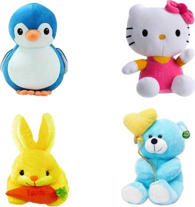 Eguds premium quality cute and attractive soft toy, penguin, hello kitty, rabbit, balloon teddy, for kids gift / birthday & decoration  - 25 cm