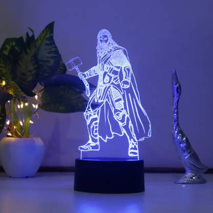 StarLaser Thor Avengers Marvel Acrylic LED Night Light for Kids 3D Illusion Lamp with 7 Color Changing Light & Remote Control Night Lamp