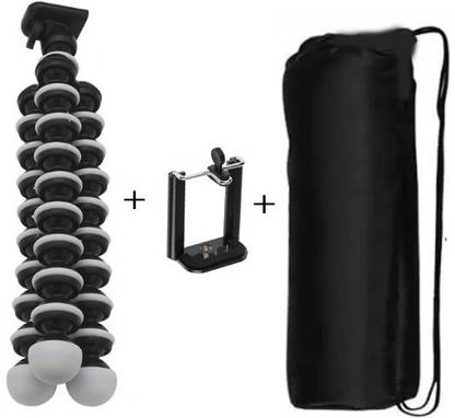 POZUB PUZ-GRL234 GORILLA TRIPOD + DUSTPROOF BAG with mobile holding clip Camera Tripod Selfie Adjustable Rotatable And Flexible with 360 Degree Mobile & Camera Holder |Stand Mobile Smartphone And Camera Stand , ,Bracket Live Broadcast stand monopods Tripod Making Self Video Multi-Use Selfie Stick Desktop Online Course Video Recording Special Design for Streaming, Video Blogs, Online Classes, Presentation, Creating Product Demos, Video Blogging ,Gimbal, DSLR & Action Cameras Mobile Holder Tripod, Tripod Ball Head, Tripod Kit, Monopod Kit, Monopod