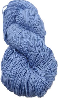 Crochetnow 100% Cotton Yarn 4 Ply 160gms 3.5 mm Hook for Crochet/Knitting (Blue)