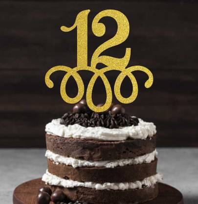 svm craft SVM CRAFT 12th Birthday Cake Topper, Number 12 Cake Topper, Happy 12th Birthday Cake Topper, Cheers to 12 Years, Hello 12, 12th Birthday Anniversary Party Decorations Rose Gold Glitter. Cake Topper