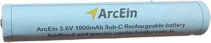 ArcEin 3.6V 1900mAh Sub-C Rechargeable battery compatible for britelite devices,torches,DIY projects  Battery