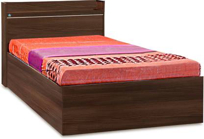 Delite Kom Cherry Single Box Storage with Open Headboard Shelf Engineered Wood Single Box Bed