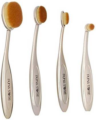 Puna Store 4 Piece Oval Brush Set - Gold