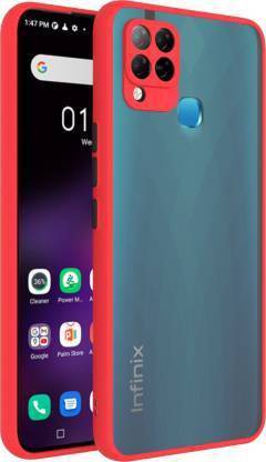 SR LONGLIFE Back Cover for Infinix Hot 10S (Red, Camera Bump Protector)