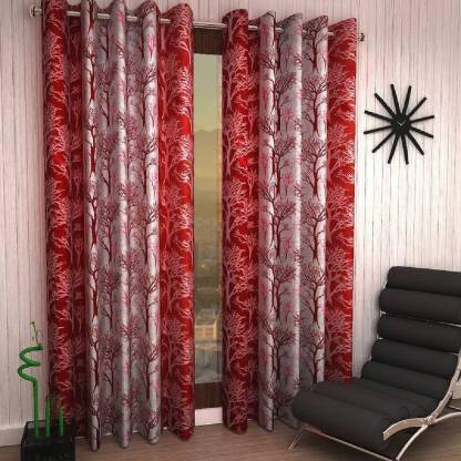 Parde Hi Parde 274.32 cm (9 ft) Polyester Room Darkening Long Door Curtain (Pack Of 2)