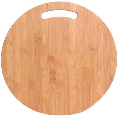 MobFest ®Natural Wood Round Reversible Thick Chopping Cutting Board for Vegetables, Fruits & Cheese, 34 cm Size Wooden Cutting Board