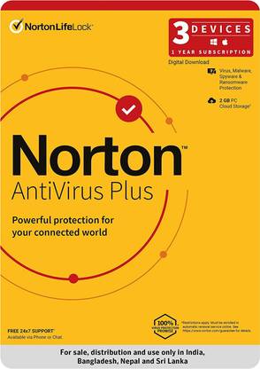 Norton 3 User PC 1 Year Anti-virus (Email Delivery - No CD)