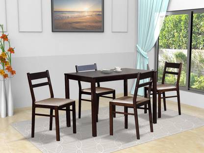 Aphrodite Collection by DF2H Phrike Solid Wood 4 Seater Dining Set