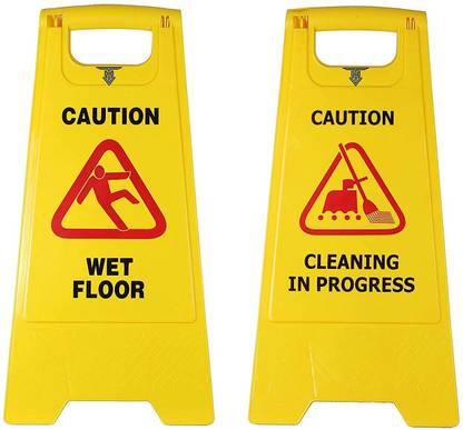 MOP'N'ME Wet Floor And Cleaning in Progress Sign Board Emergency Sign