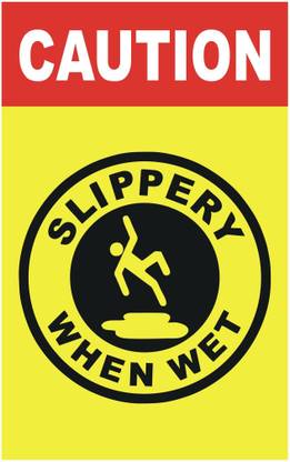 signEver Caution Slippery When Wet Sign Board For Factory Lodges Banks Office School Hospital college Shops Local Market Multi-color (12 x 20 cm) Emergency Sign