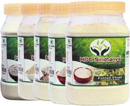 HDC SIRIDHANYA Unpolished & Organic Millets 2.5 Kg - Natural Grains Combo Pack of 5 | Foxtail Millet 500 Grm Kodo Millet 500 grm , Barnyard Millet 500 grm , Browntop Millet 500 grm , Littel Millet 500 Grm , Nutrient Powerhouse, High Protein & 100% More Fibre Than Rice