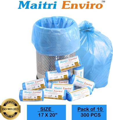 Maitri 17X20" set of 300 pieces pack of 10 Medium 10 L Garbage Bag  Pack Of 300