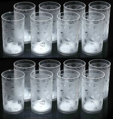 Flipkart SmartBuy (Pack of 16) Prism Pattern Glass Set Water/Juice Glass
