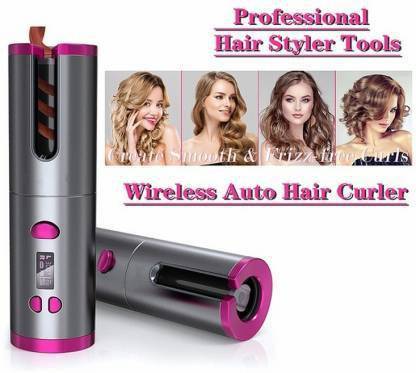 closal USB Rechargeable Automatic Wireless Electric Hair Curler L/R Rotating Curler,Cordless Auto Curler 300F-390F Temperature Control Full Anti-scalding, Curls or Waves Anytime Electric Hair Curler (Barrel Diameter: 6 cm) Hair Curler